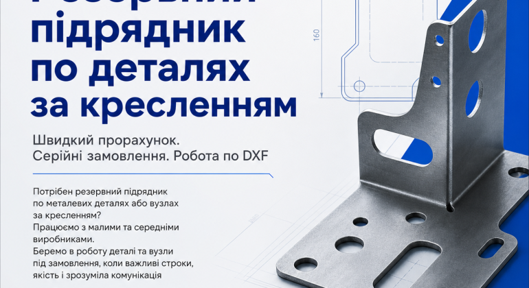 Резервний підрядник по металевих деталях за кресленням коли потрібні швидкість, точність і зрозумілий результат